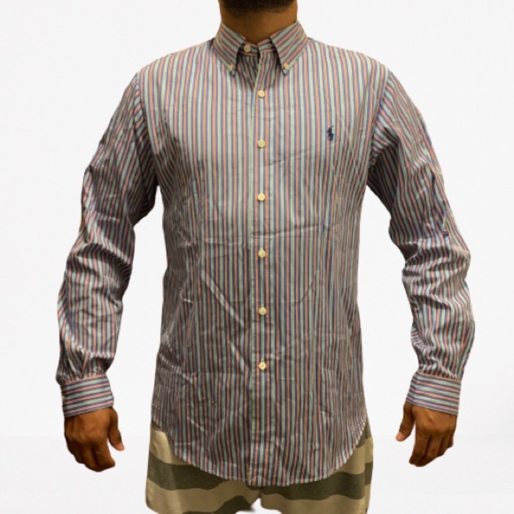 Ralph Lauren 120’s Poplin Blue Striped Shirt